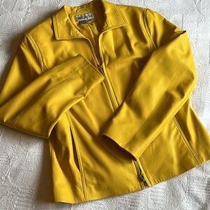 Worth Bright Yellow Leather Jacket, Vintage